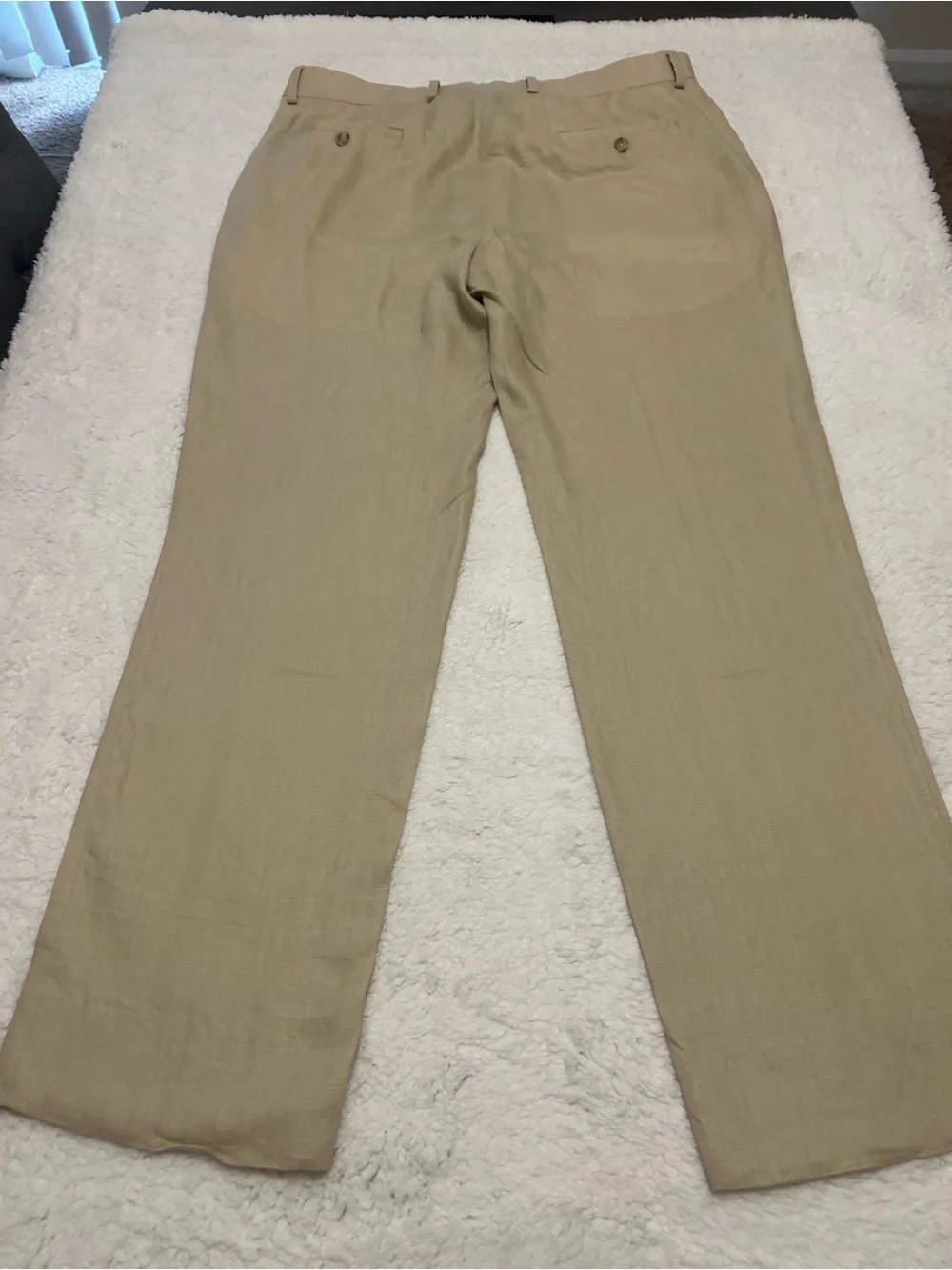 Pronto Uomo Beige Linen Dress Chinos - Straight Leg